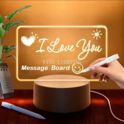 Ins Transparent Luminous Acrylic Note Board Erasable Message Tiny Whiteboard Household Memo Prompt Desktop Writing Board