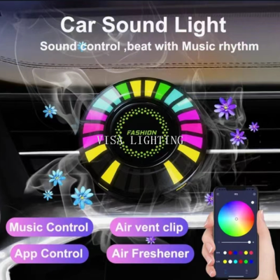 Car Aromatherapy Pickup Light Rgb Voice-Controlled Rhythm Car Perfume Car Atmosphere Light Air Outlet Led Installation