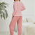 Women's Polar Fleece Pajamas Suit Printing Color Contrast European and American Homewear Pajamas Flannel Pajamas Nightdress Nightgown