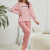 Women's Polar Fleece Pajamas Suit Printing Color Contrast European and American Homewear Pajamas Flannel Pajamas Nightdress Nightgown
