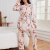 Spring, Autumn Women's Printed Cotton Comfortable Skin-Friendly Nightgown Suspender Pajama Pants Three-Piece Suit