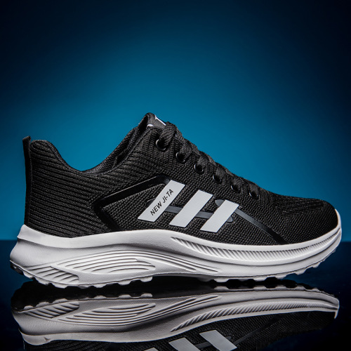 男女同款2024年春季新款跑步鞋简约时尚运动休闲鞋飞织网面透气鞋