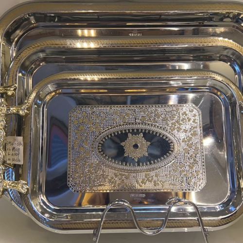 Middle East European Household Three-Piece Set Square Plate Gold/Nickel Plating Craft Tray