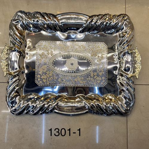 Metal European Craft Tray Square Plate Fruit Plate Hotel Restaurant Commercial Dinner Plate