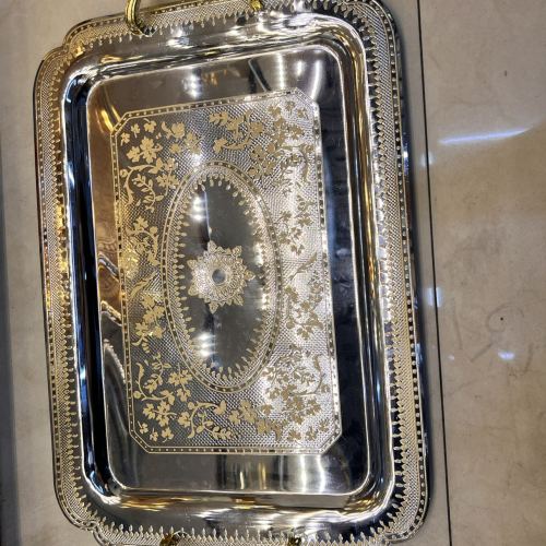 metal tray square dinner plate european thickened single tray for hotel restaurant