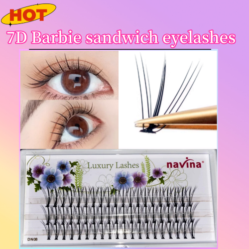 navina yaweiya 7d sandwich hair barbie sandwich single cluster eyelash natural comfort net red flower style
