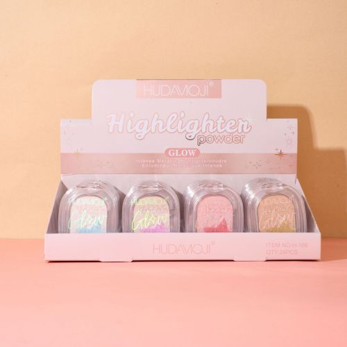 跨境彩妆批发HUDAMOJI星星高光粉珠光饱满爆闪卧蚕修容面部提亮粉