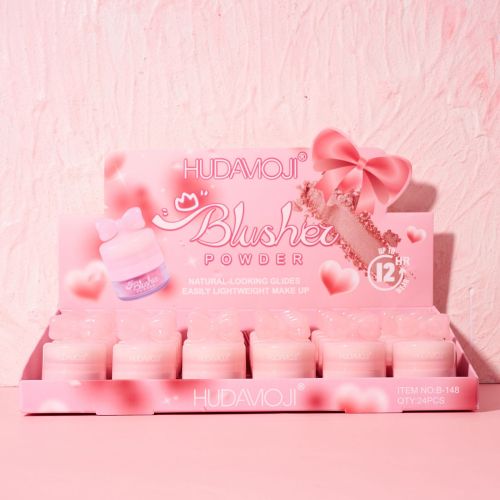 HUDAMOJI可爱蝴蝶结素颜裸妆懒人气垫腮红粉质细腻易上色自然持久