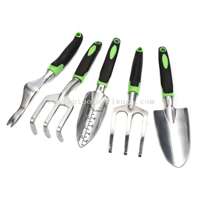 Garden Tools Gardening Tools Set Five-Piece Aluminum Alloy Garden Tool Kit Silicone Two-Color Handle