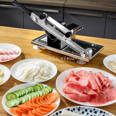 Automatic Meat Feeding Slicer Stainless Steel Manual Cow Lamb Roll Chopper Automatic Charge Slicer with Suction Cup