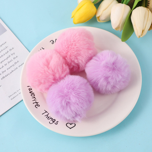 厂家现货獭兔毛球挂件 耳饰仿毛球饰品配件diy钥匙扣钥匙链