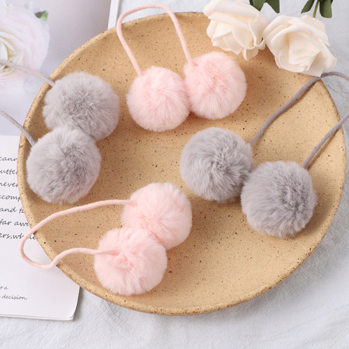 可爱兔毛对对毛球毛帽子围巾服装辅料配件毛线球包包挂件毛绒球