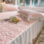 2023 Summer Ice Silk Latex Summer Mat Bed Skirt Three-Piece Princess Style Soft Mat Double-Layer Lace Bedspread Cover