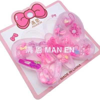 Children's Hair Accessories Girls' Headdress Gift Box Love Box Butterfly Barrettes Rabbit Rubber Band Bear Hair Ring BB Clip Ring