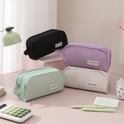 手提笔袋大笔袋铅笔袋文具袋铅笔包文具包双层笔袋多功能笔袋