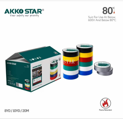 Akkostar Six-Color Insulation Tape/Electrical Insulation Type 0.13mm * 18mm * 20M