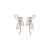 Korean Graceful Bow Design Sense Sterling Silver Needle New Niche Advanced Colorful Pink Crystal Earrings Fashion