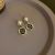 Silver Stud Rhinestone-Encrusted Geometric Leather Earrings Retro Minority Design Eardrops Korean Personalized Graceful and Wild Earrings for Women