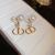 Sterling Silver Needle Korean Pearl CD Alphabet Letter Earrings Personality and Fashion Special Interest Light Luxury Design Sense Earrings Earrings