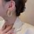 925 Korean New Fashion Simple Hollow Stud Earrings Mesh Crystal Twisted Ear Ring Frosty Style Earrings Women