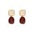 New Sterling Silver Needle French Style Temperament Irregular Wine Red Earrings Trending Unique Mild Luxury Retro Square Earrings