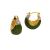 Green Painting Oil C- Type Diamond-Embedded Small Earrings Earrings Women's Anti-Lost Design Sense Internet Influencer All-Match Earrings 2023 New Fashion
