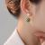 Vintage Court Style Green Agate Earrings Elegant Gold-Plated Pearl Stud Earrings 925 Silver Pin Earrings Women's Earrings