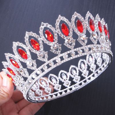 European and American New Diamond Baroque round Bridal Crown Crown Accessories Alloy Headband round Amazon Crown