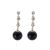 Love Sansheng Douyin Retro Imitation Black Pearl Personalized Eardrops Refined Rhinestone Long Bead Ear Studs Women