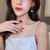 925 Silver Needle Fashion New Bow Red Diamond Ball Earrings Female South Korea Elegant High Sense Internet Celebrity Simple Earrings