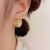 18K Real Gold Plating Simple Retro Hong Kong Style Stylish Good Texture Metal Pearl Stud Earrings Exquisite Elegant Wild Earrings
