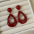 Hong Kong Style Palace Style French Retro Red White Water Drop Exaggerated Earrings Special-Interest Design High-Grade Graceful Earrings