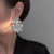 New Chinese Style Metallic Ginkgo Leaf Earrings Pleated Leaves Exaggerated Texture Sense Niche High Sense Earrings for Women