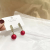 Korean-Style Festive Red Pearl C- Shaped Earrings Sterling Silver Needle High-Grade New Year Minimalist Design Earrings