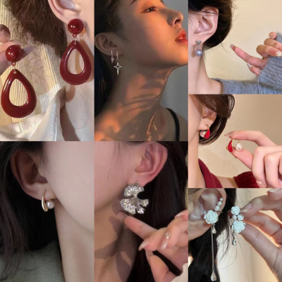 Sterling Silver Needle Korean Style Versatile Premium Pearl Hearth-Shaped Earrings Simple Fairy Personality New Year Ear Studs Earrings Wholesale