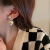 Sterling Silver Needle Pearl Heart Alphabet Letter Earrings Socialite Chanel Light Luxury High-End Ear Studs One Style for Dual-Wear Earrings