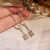 925 Silver Needle Korean Diamond Geometric Square Earrings Personality Design Ins Graceful and Fashionable Eardrop Earring Female