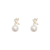 South Korea Dongdaemun Diamond Bow Pearl Stud Earrings Sterling Silver Needle High Grade Earrings Elegant Internet Popular Earrings Wholesale