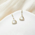 Sterling Silver Needle Rhinestone Pearl Triangle Opal Earrings South Korea Graceful Online Influencer Retro Easy Matching Ear Studs Earrings