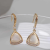 Sterling Silver Needle Rhinestone Pearl Triangle Opal Earrings South Korea Graceful Online Influencer Retro Easy Matching Ear Studs Earrings