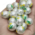 Card 16mm Imitation Pearl Double Hollow Heart Tulip Cat Claw Pattern Hand Painted Straight Hole round Beads Diy Bracelet