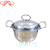 Df99076 Baby Food Binaural Small Milk Boiling Pot Noodles and Porridge Cooking Soup Stainless Steel Pot with Lid Electrothermal Furnace