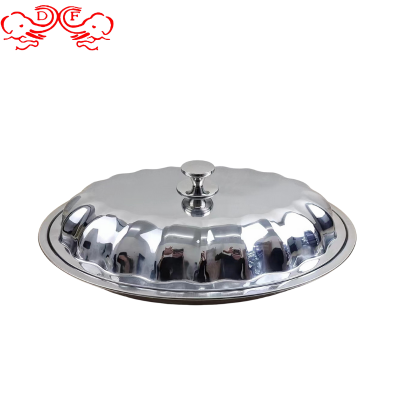 Df99001 Egg Flower Cover Basin Stainless Steel round Plate Export Foreign Trade Kitchen Hotel Supplies