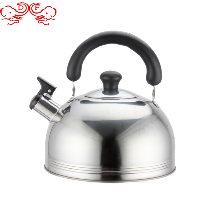 Df68736 Color Stainless Steel Three-Line Whistling Kettle Luxury Flat Bottom Kettle Sound Kettle Gift Pot
