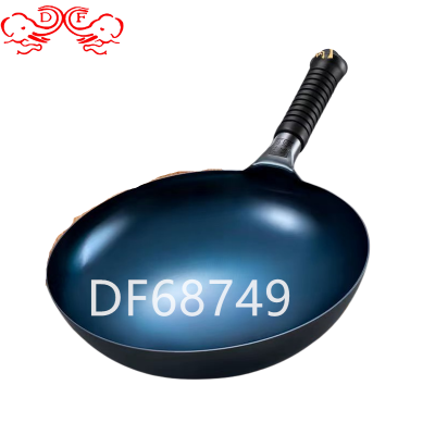 Df68749 Non-Coated Non-Stick Pan Handmade Iron Pan Chinese Wok on Tongue Tip Household Integrated Frying Pan