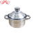 Df99076 Stainless Steel Kitchen Hotel Supplies Tableware round Ear Step Spray a Circle of Paint Three-Piece Pot