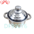 Df99076 Stainless Steel Kitchen Hotel Supplies Tableware round Ear Step Spray a Circle of Paint Three-Piece Pot