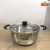 Df99477 Stainless Steel Two-Ear Five-Piece Soup Pot Glass Cover Cooking Noodle Pot Pot Set Milk Pot Kitchen Hotel Supplies