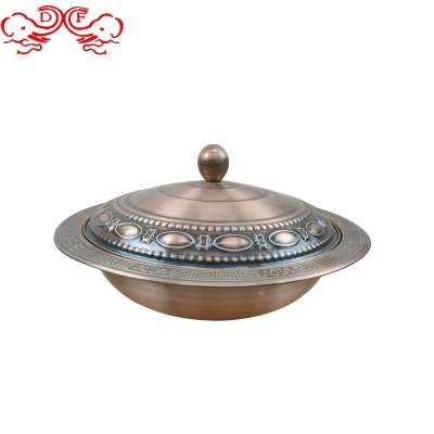 Df99034 Stainless Steel Covered Basin African Basin with Lid Deepening Basin Set Natural Bronze Kitchen Hotel Supplies