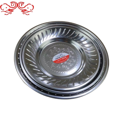 Df68033 Thai round Vegetable Plate with Magnetic Magnolia Plate Shallow Plate Lily Plate Tribute Plate Multi-Purpose Embossing Flower Disk